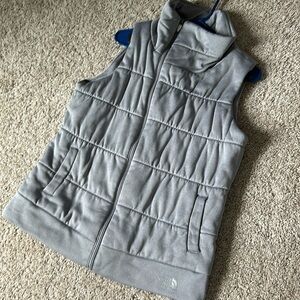 Cowl Neck Knit North Face Vest | Size L | Light Grey